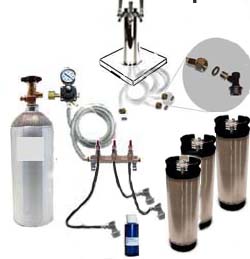 (image for) 3 Keg Homebrew Freezer CO2 System w/Draft Tower (Ball Lock)