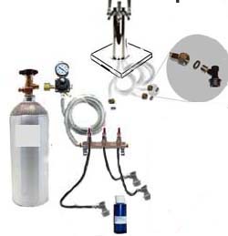 (image for) 3 keg HB Freezer CO2 System w/Draft Tower (Ball Lock no kegs)