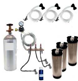 (image for) 3 Keg Basic Homebrew CO2 System (used Ball Lock Kegs)