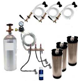 (image for) 3 Keg Refrigerator Homebrew CO2 System (used Ball Lock)