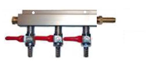 (image for) 3 Way Air Extruded Aluminum Body Manifold 1/4"