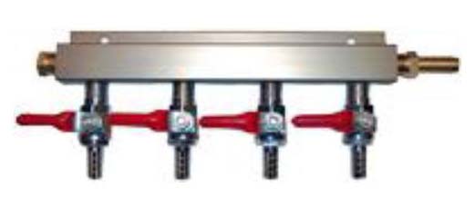 (image for) 4 Way Air Extruded Aluminum Body Manifold 1/4"