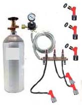(image for) 3 Keg Homebrew Kegorator Pin Lock Tank and Disconnect Kit