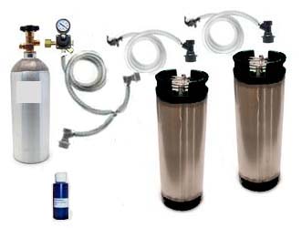 (image for) 2 Keg Basic Homebrew CO2 System (used Ball Lock Kegs)