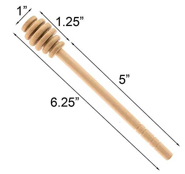 (image for) Wooden Honey Dipper Sticks with Individually Wrapped