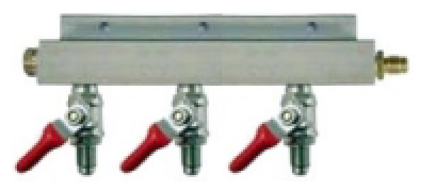 (image for) 3 Way Manifold 1/4" MFL (chose FFL barbs/fitting for each port)