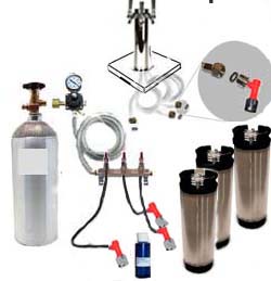 (image for) 3 Keg Homebrew Freezer CO2 System w/Draft Tower (Pin Lock)
