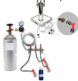 (image for) 3 Keg HB Freezer CO2 System w/Draft Tower (Pin Lock no kegs)