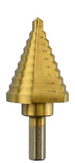 (image for) Titanium Step Drill Bit, High Speed Steel