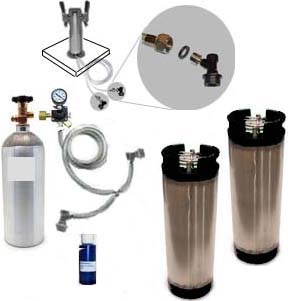 (image for) 2 Keg Homebrew Freezer CO2 System w/Draft Tower (Ball Lock)