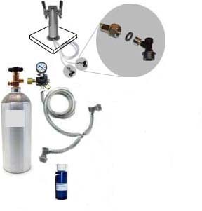 (image for) 2 Keg HB Freezer CO2 System w/Draft Tower (Ball Lock no kegs)