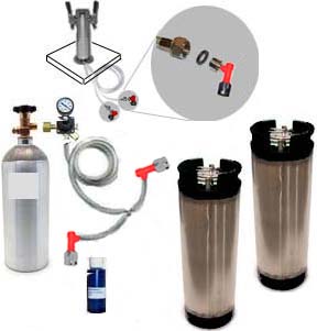 (image for) 2 Keg Homebrew Freezer CO2 System w/Draft Tower (Pin Lock)